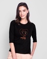 Shop Melody Heart Round Neck 3/4th Sleeve T-Shirt-Front