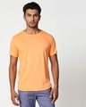 Shop Melon Orange Raw Edge Halfsleeve T-Shirt-Front