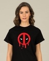Shop Melting Deadpool Boyfriend T-Shirt (DPL)-Front