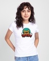 Shop Memsahab Memsahab Women's Printed White T-shirt-Front
