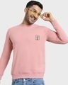 Shop Men's Pink Groot Badge Printed Sweatshirt-Front