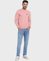 Shop Men's Pink Groot Badge Printed Sweatshirt-Design