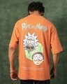 Shop Men's Orange Bit Rick & Morty Graphic Printed Oversized T-shirt-Front