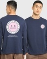 Shop Men's Blue Ajeeb Prani Typography Oversized T-shirt-Front