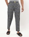 Shop Men's Grey All Over Printed Pyjamas-Front