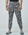 Shop Men's Grey All Over Printed Pyjamas-Front