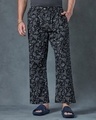 Shop Men's Black All Over Printed Pyjamas-Front