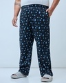 Shop Men's Blue All Over Printed Plus Size Pyjamas-Front