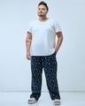 Shop Men's Blue All Over Printed Plus Size Pyjamas-Full