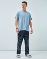 Shop Men's Blue All Over Printed Pyjamas-Full