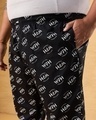 Shop Men's Black All Over Printed Plus Size Pyjamas