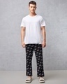 Shop Men's Black All Over Printed Pyjamas-Full