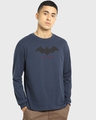 Shop Men's Blue Batman Graphic Printed Oversized T-shirt-Front