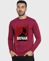 Shop Men's Red The Batman Poster Graphic Printed Sweatshirt-Front
