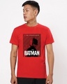 Shop Men's Red Batman Poster Graphic Printed T-shirt-Front