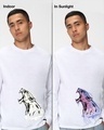 Shop Men's White Beast Mode Graphic Printed Oversized T-shirt-Front