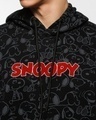 Shop Men's Black Snoopy AOP Oversized Hoodie