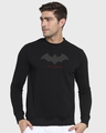 Shop Men's Black Batman Outline Logo (BML) Printed Sweatshirt-Front
