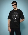 Shop Men's Black Beast Within Graphic Printed Oversized T-shirt-Front
