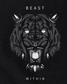 Shop Men's Black Beast Within Graphic Printed Oversized T-shirt