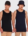 Shop Pack of 2 Men's Black & Navy Blue Vest-Front