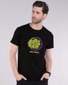 Shop Men's Black Hulk Is Smashing (AVL) Graphic Printed T-shirt-Front