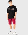 Shop Men's Black ISRO Logo Graphic Printed Oversized T-shirt-Full