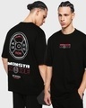 Shop Men's Black Monsta Mode Typography Oversized T-shirt-Front