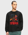 Shop Men's Black Nigoki Gundam Graphic Printed Oversized T-shirt-Front