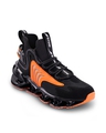 Shop Men's Black & Orange Spring Edge Alpha 1 Color Block High-Top Sneakers-Full