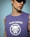 Shop Men's Blue Black Panther Graphic Printed Oversized Vest