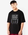 Shop Men's Black Shelby Brother Graphic Printed Oversized T-shirt-Front