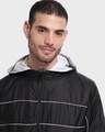 Shop Men's Black & White Color Block Windcheater Jacket