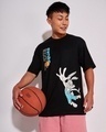 Shop Men's Black Tune Squad-Bugs Bunny Graphic Printed Oversized T-shirt-Front