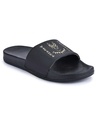 Shop Men Black Wakanda Forever Graphic Printed Sliders