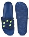 Shop Men Blue Color Block Velcro Sliders-Full