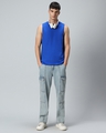 Shop Men's Blue Oversized Vest-Full