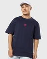Shop Pack of 2 Men's Navy Blue Graphic Printed Oversized T-shirt-Design