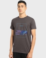 Shop Men's Grey Blue Vibes Graphic Printed T-shirt-Front