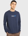 Shop Men's Blue Otaku Typography Oversized T-shirt-Front