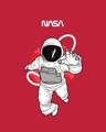 Shop Men's Red NASA Astronaut Graphic Printed Apple Cut T-shirt-Full