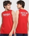 Shop Men's Red Spaced NASA Typography Vest-Front