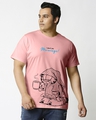 Shop Men's Pink Garfield's Morning Graphic Printed Plus Size T-shirt-Front