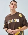 Shop Men's Brown Blossom Graphic Printed Oversized T-shirt