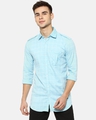 Shop Men Checks Casual Spread Light Blue Shirt-Front