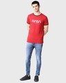 Shop Men's Red Spaced NASA Typography Varsity T-shirt-Full