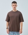 Shop Men's Brown Oversized T-shirt-Front