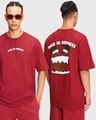 Shop Men's Red Back in Buisness Typography Oversized T-shirt-Front
