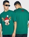 Shop Men's Green Mickey Graphic Printed Oversized T-shirt-Front