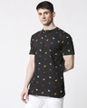 Shop Men Christmas Tree All Over Printed Half Sleeve Black T-Shirt-Design